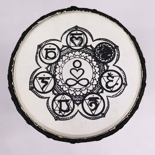 Handgefertigte Djembe Trommel mit breitem Kopf – Chakra 30cm