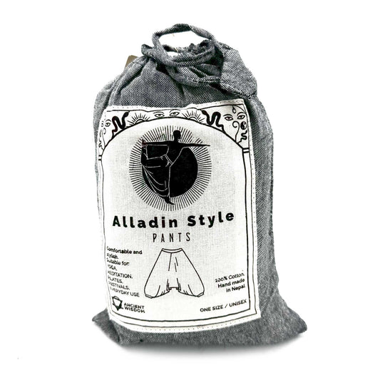 Yoga & Festival Hose – Aladdin Himalayan Print – Grau
