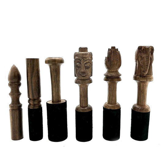 Klangschalen-Schlegel 14cm – Buddha Schnitzerei