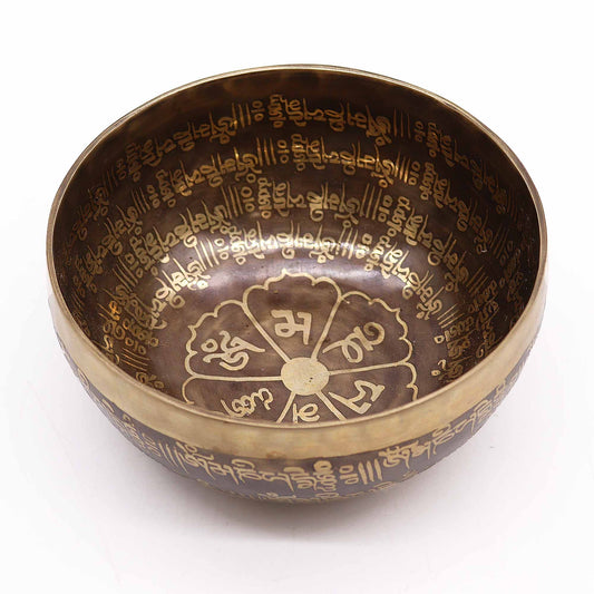 Tibetische Heilklangschale Graviert – Mantra 16cm (Nepal)