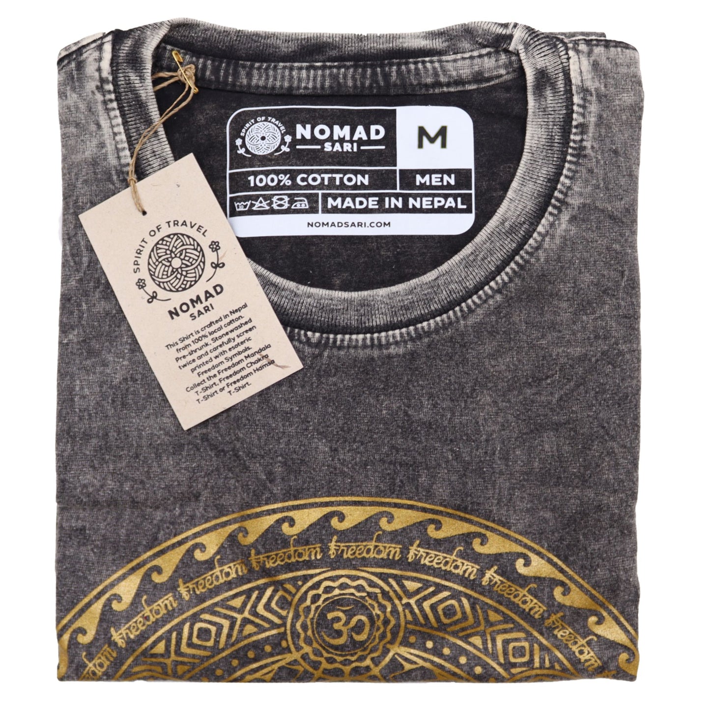 Nomad Sari Stonewashed T-Shirt – Chakra – Dunkelgrau – Größe M