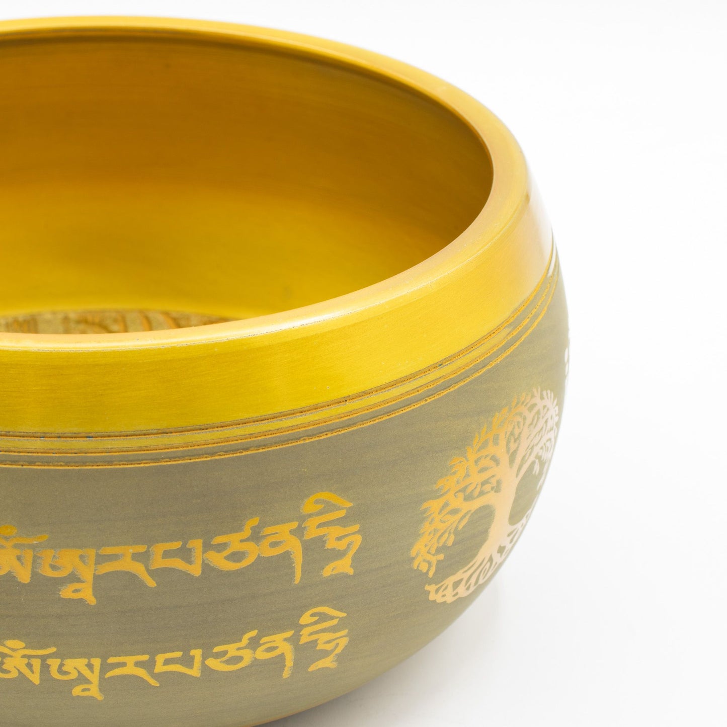 Große Aluminium Klangschale Buddha Lebensbaum – Kupfer 19cm