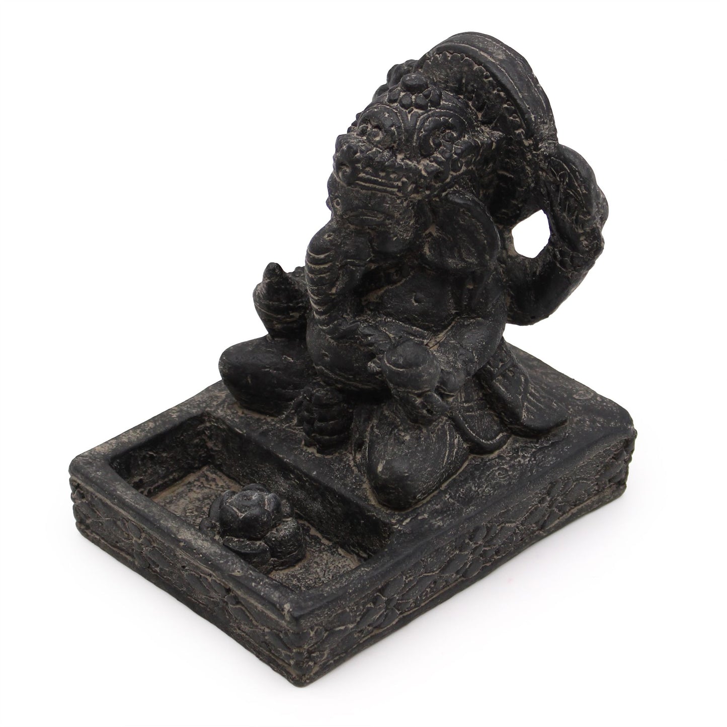 Ganesh Feng-Shui Räucherstäbchen-Halter (Schwarz Antik)