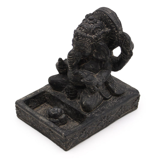 Ganesh Feng-Shui Räucherstäbchen-Halter (Schwarz Antik)