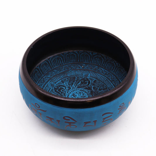 Earth Powder Klangschale – Blaues Mantra Fünf Buddhas 16cm