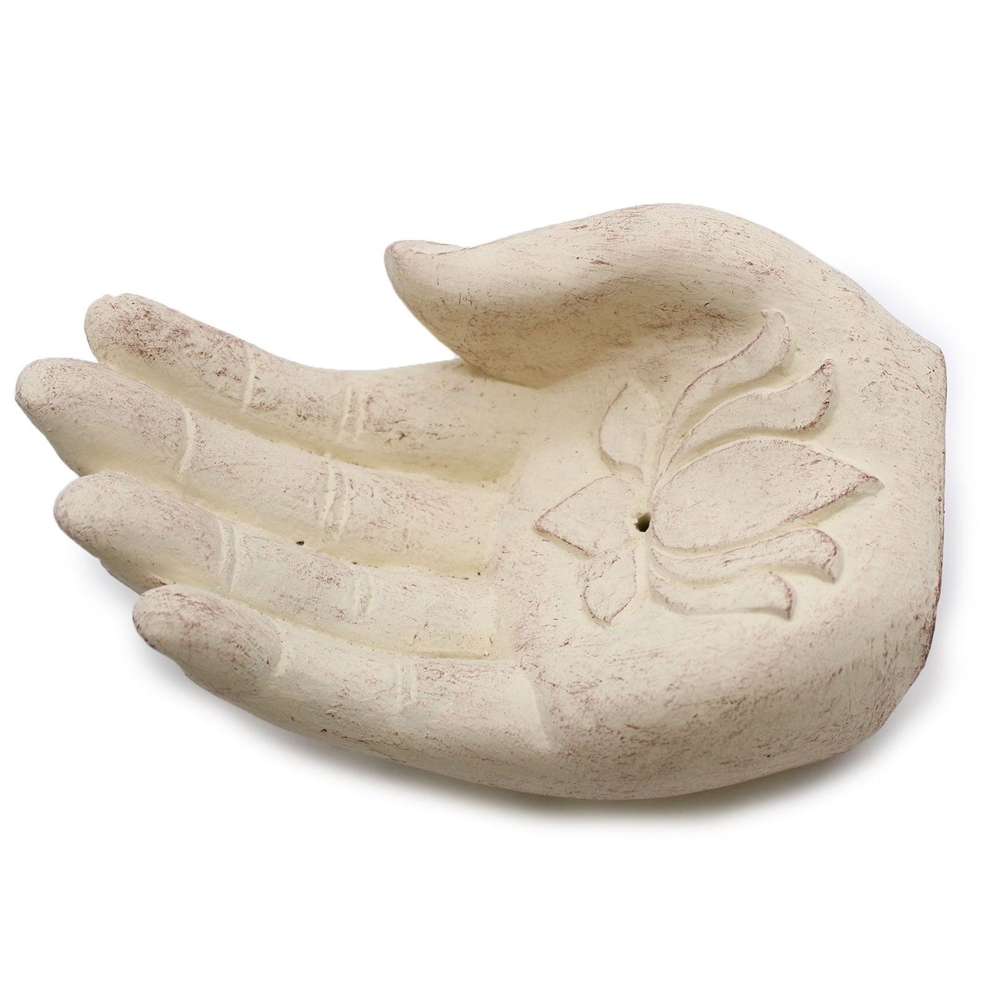 Hand Räucherstäbchen-Halter – Lotus (Weiß)