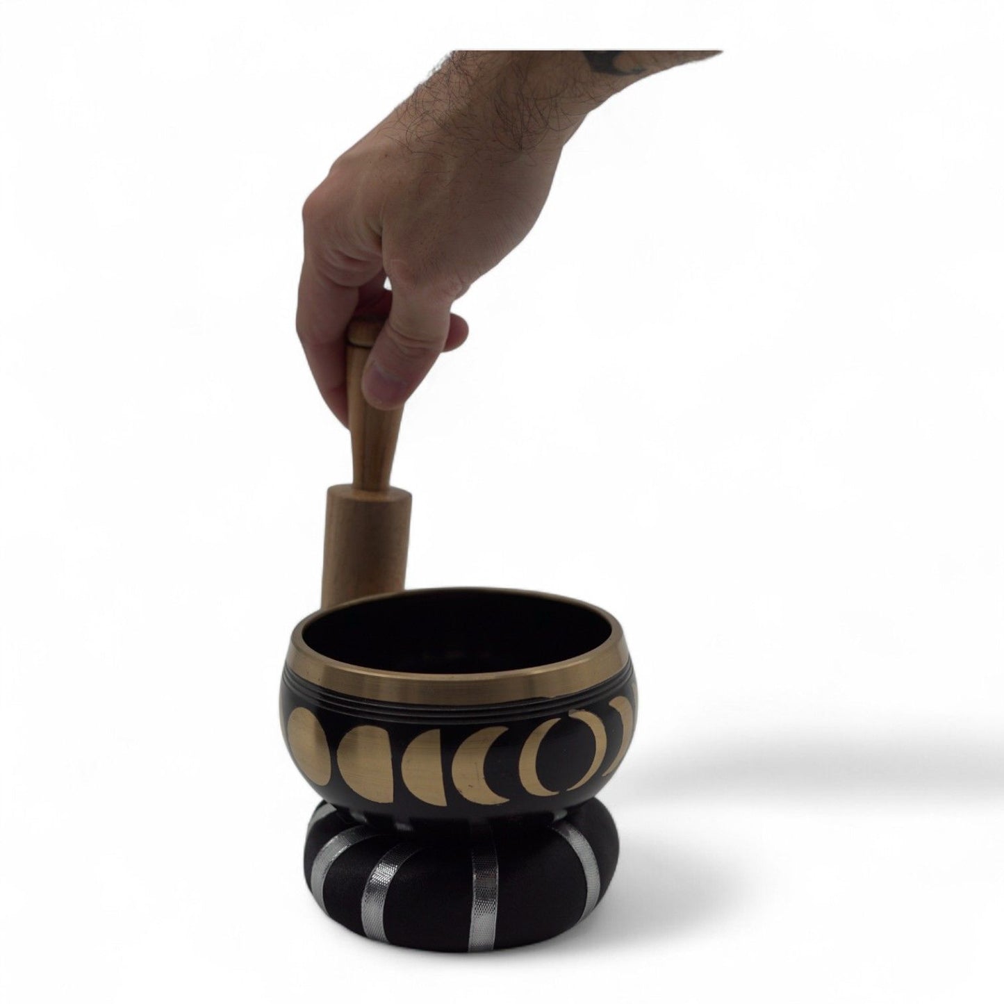 Tibetische Klangschalen-Set Mondphasen – Schwarz 10,7cm