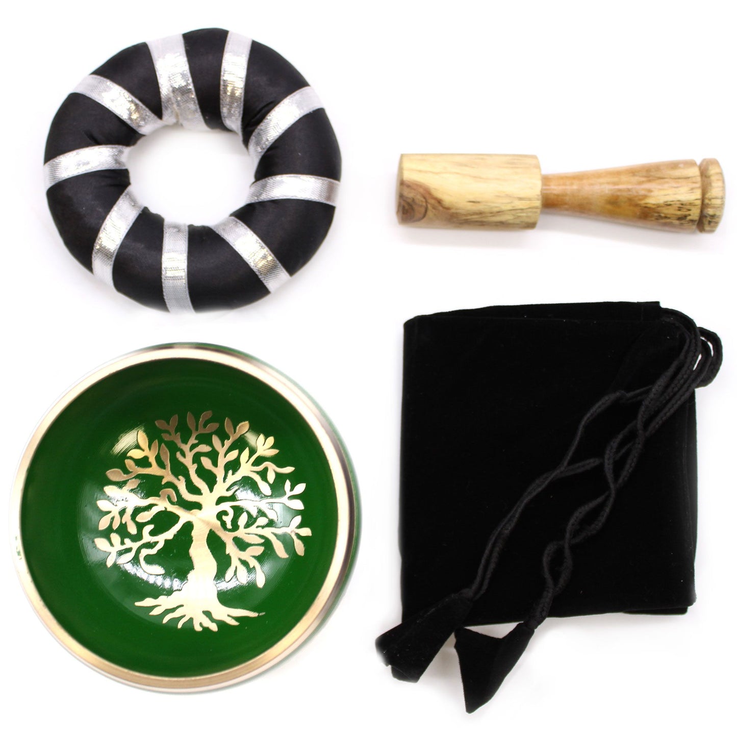 Tibetische Klangschalen-Set Lebensbaum – Grün 10,7cm