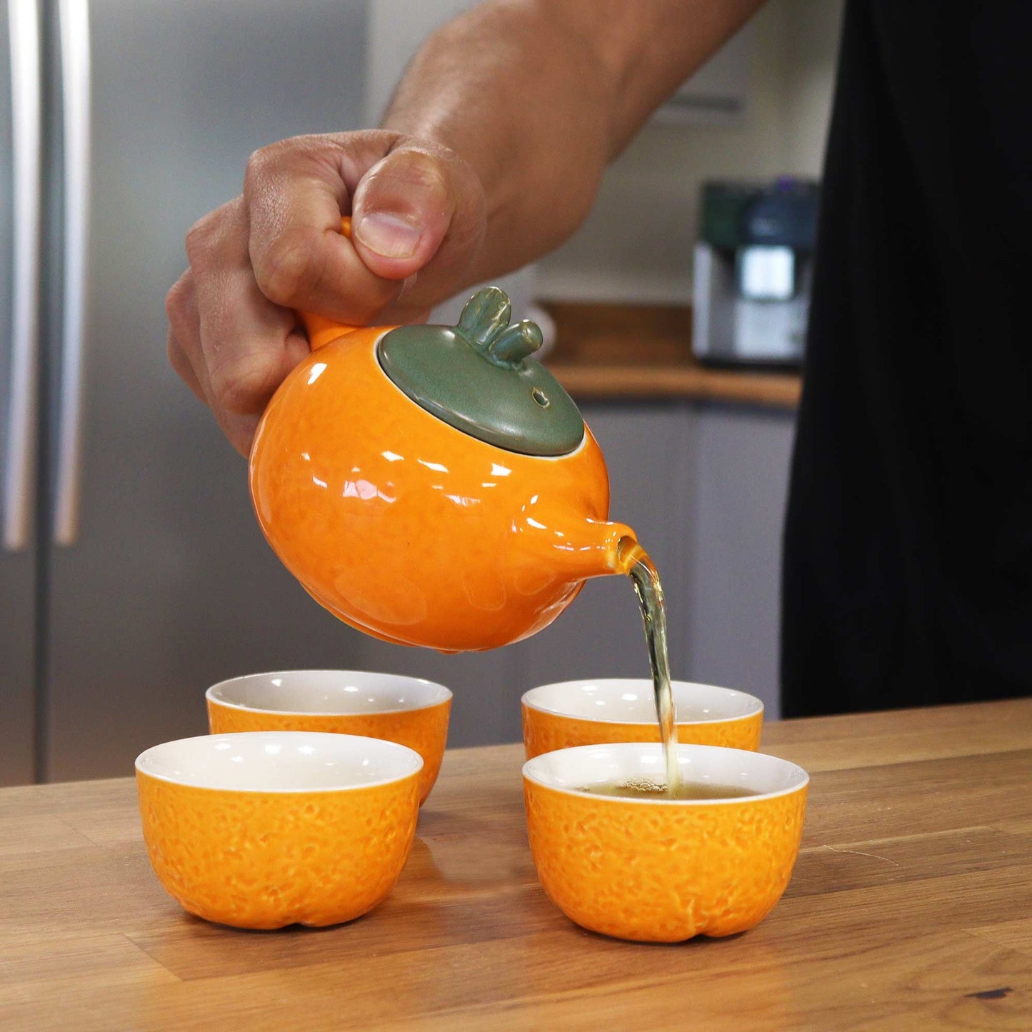 Kräuterteeset Orange – Kanne & 4 Tassen