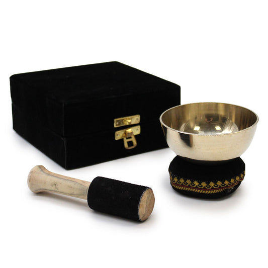 Tibetische Klangschalen-Geschenkset aus Messing – 9cm