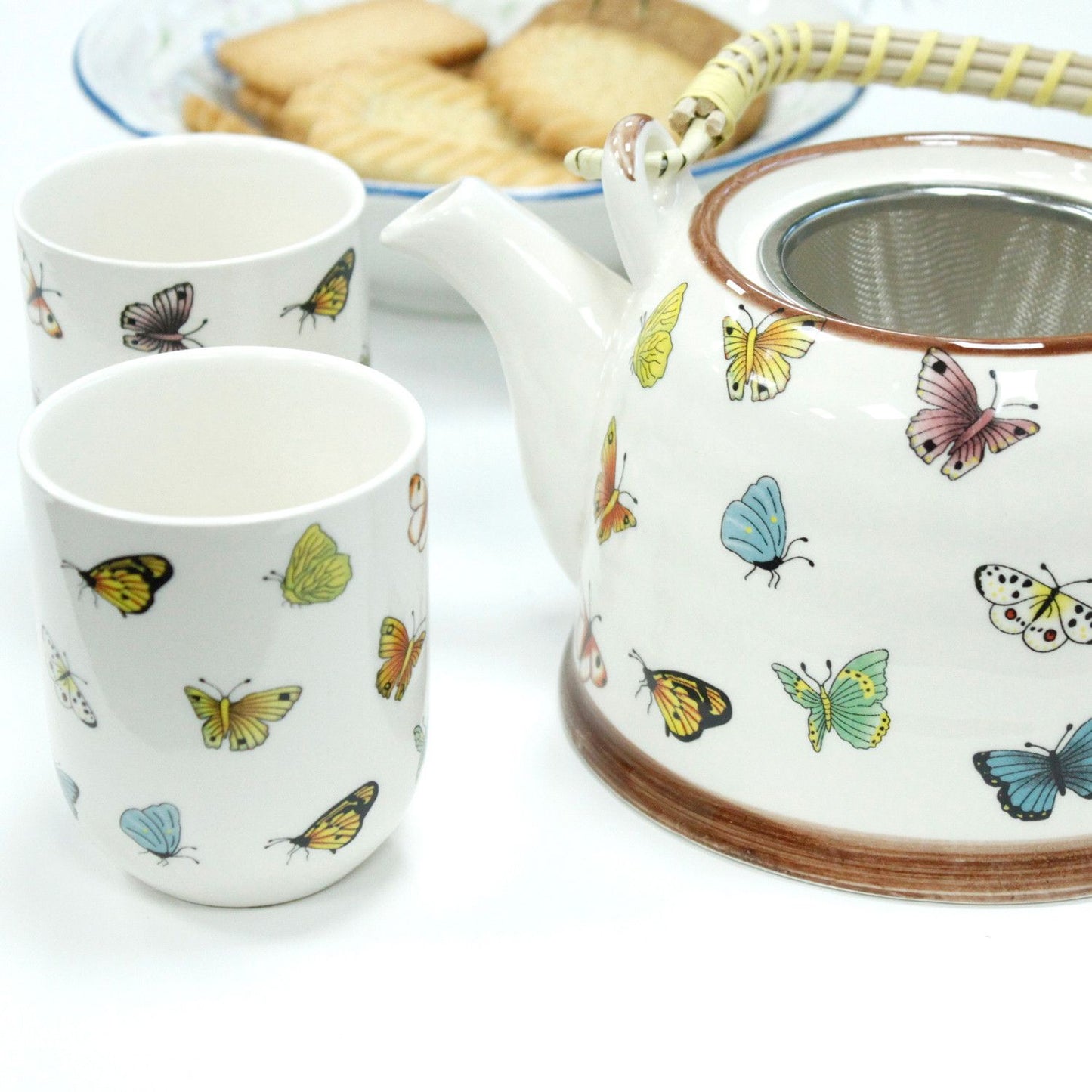 Kräuterteeset – Schmetterlinge (Kanne & 6 Tassen)