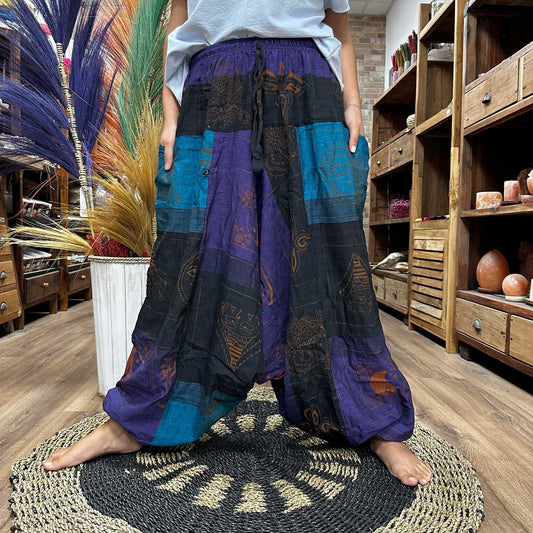 Yoga & Festival Hose – Aladdin Himalayan Print – Lila