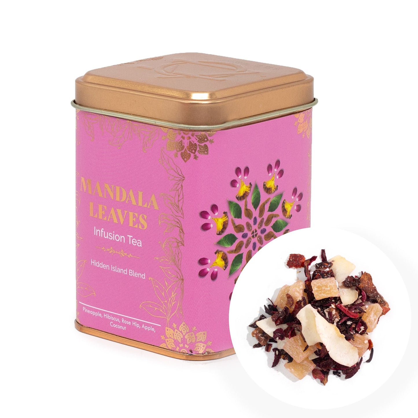 50g Früchtetee – Ananas, Kokosnuss & Hibiskus | Hidden Islands Blend (Dose)