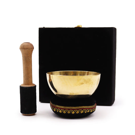 Tibetische Klangschalen-Geschenkset aus Messing – 9cm