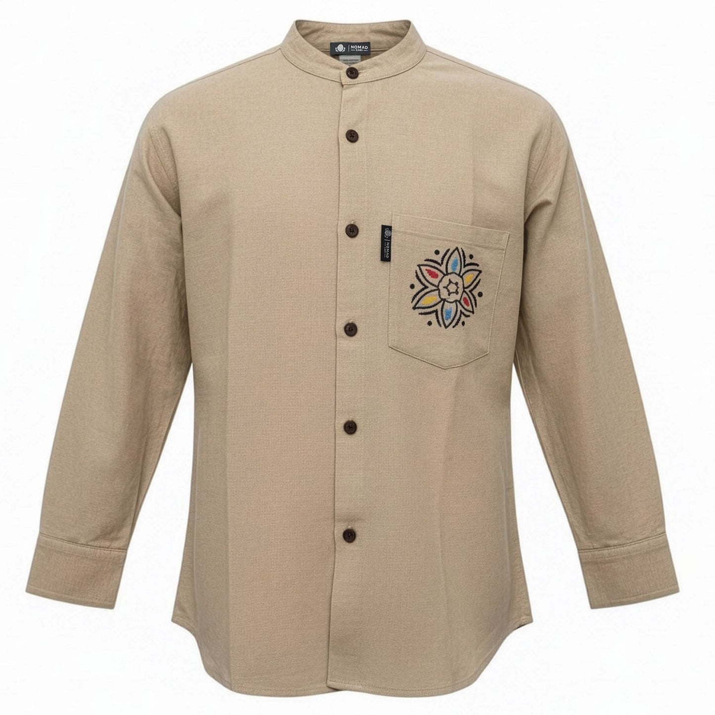 Nomad Sari Kathmandu Shirt – Stone – Größe XL