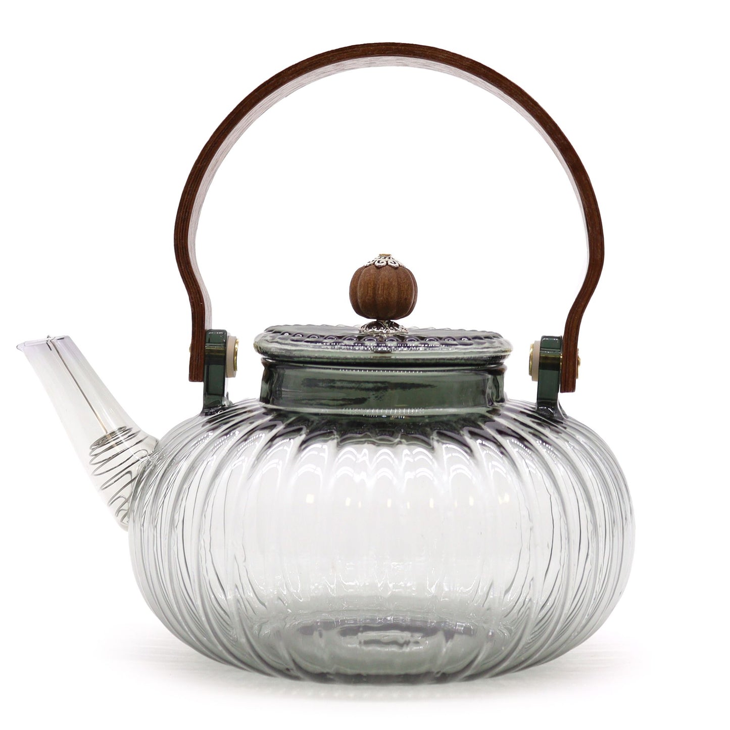 Glas-Teekanne Gerippte Perle Anthrazit – 950ml