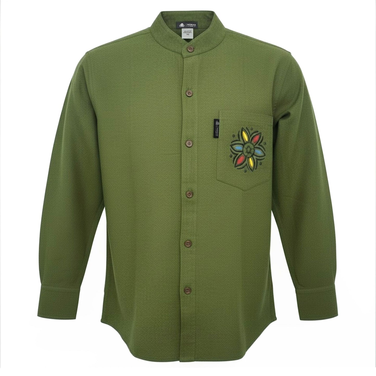 Nomad Sari Kathmandu Shirt – Forest Green – Größe XL
