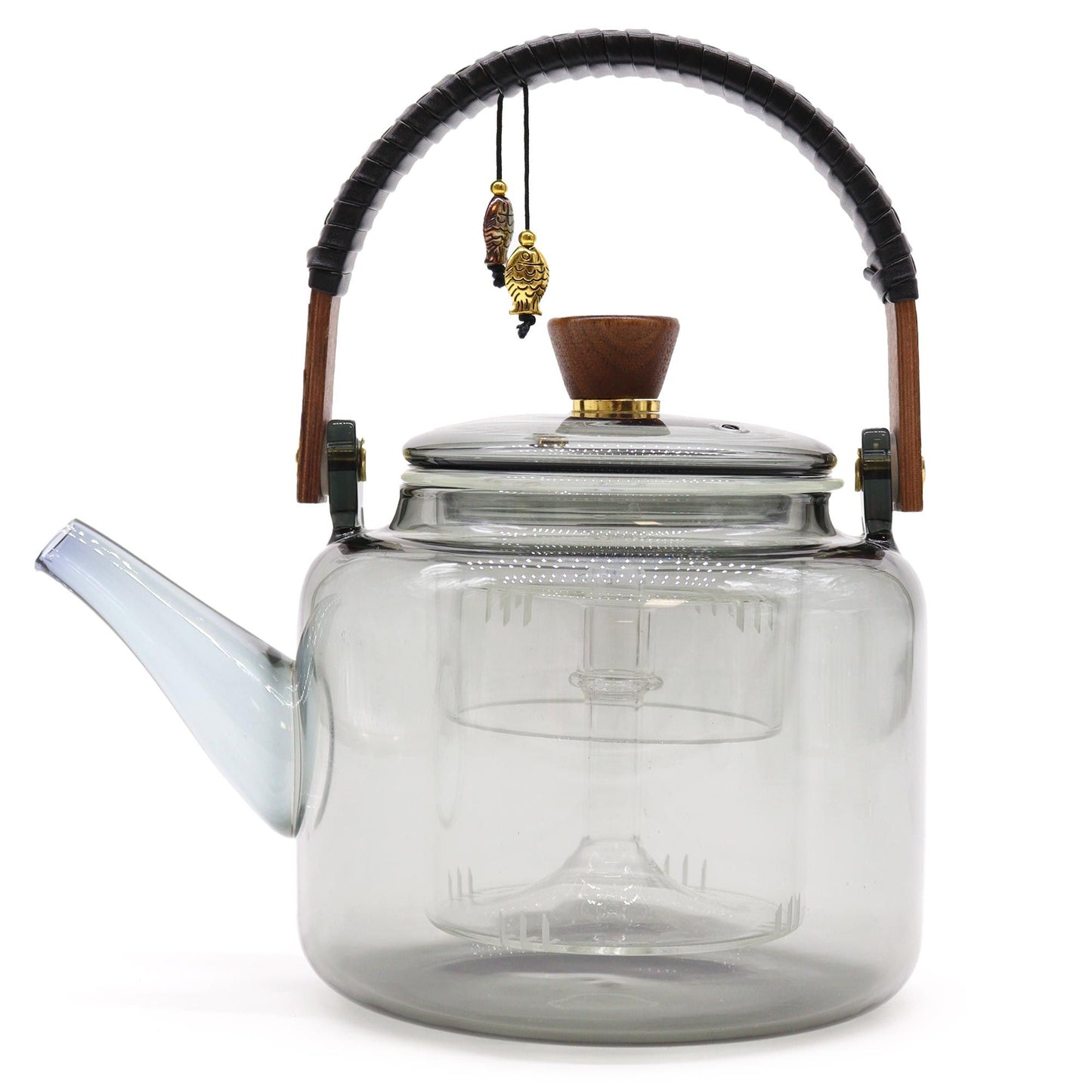 Glas-Teekanne mit Dampfgarer-System Anthrazit – 1000ml