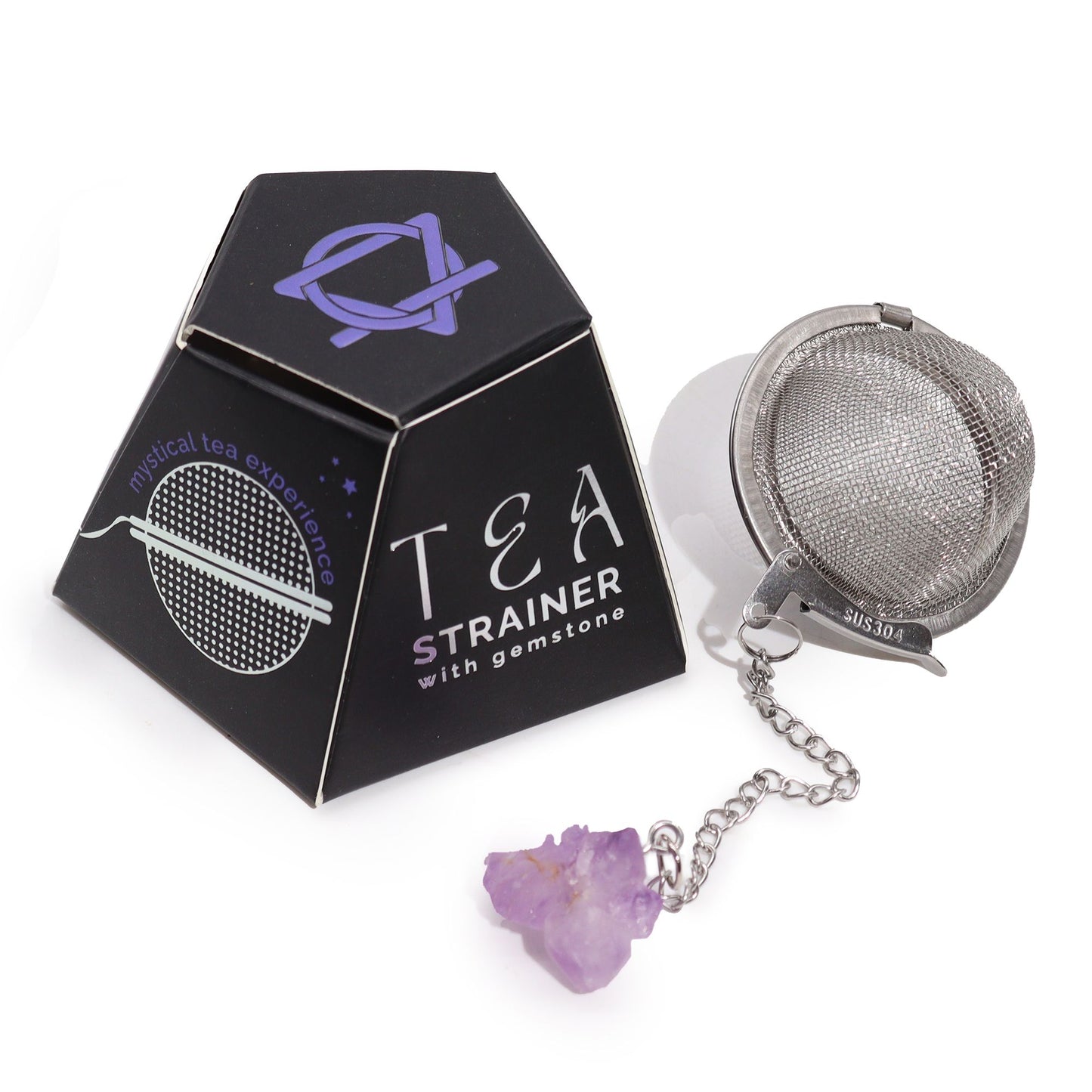 Kristall Teesieb – Amethyst Cluster | Ruhe & Klarheit