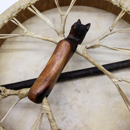 Spirit of the Wolf – Schamanentrommel mit Schlegel, stimmbar – 40cm