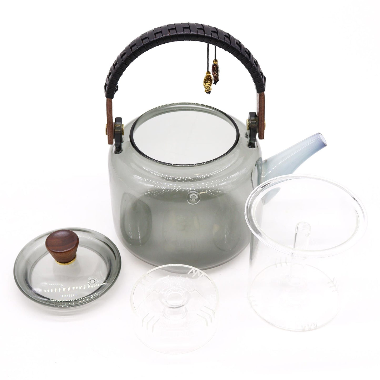 Glas-Teekanne mit Dampfgarer-System Anthrazit – 1000ml