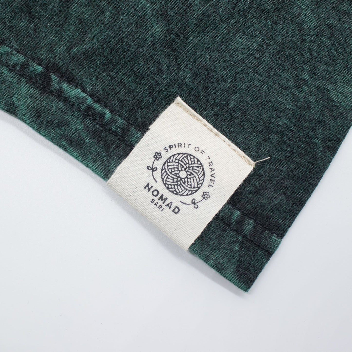 Nomad Sari Stonewashed T-Shirt – Lebensbaum – Grün – Größe M