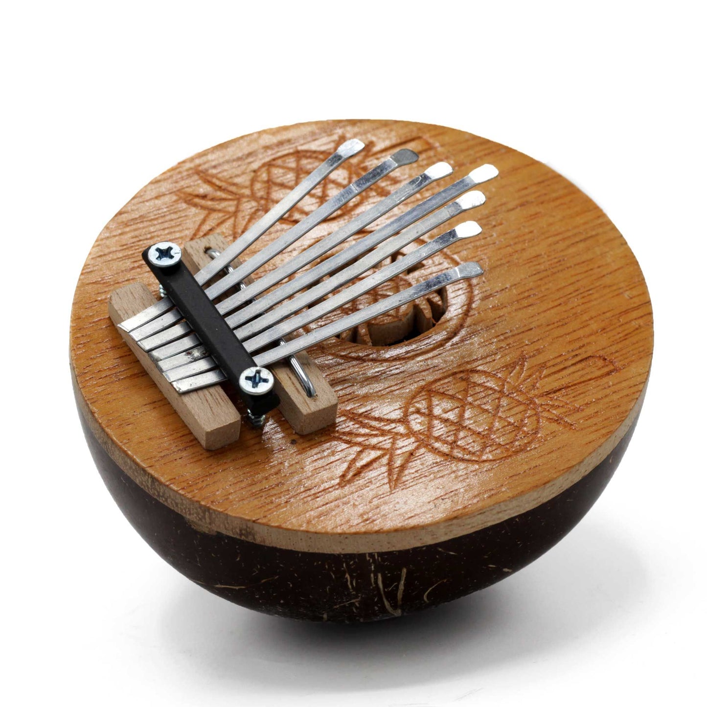 Mini Kalimba aus Kokosnuss | Kleines Daumenklavier handgefertigt