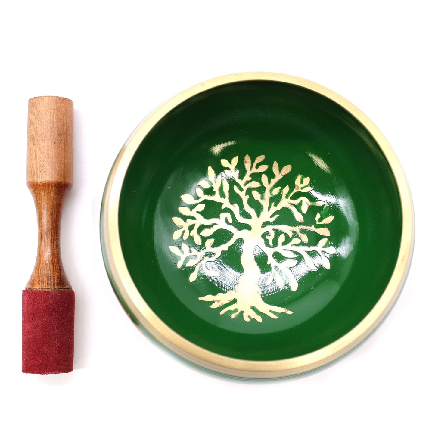 Tibetische Klangschalen-Set Lebensbaum – Grün 14cm (Groß)