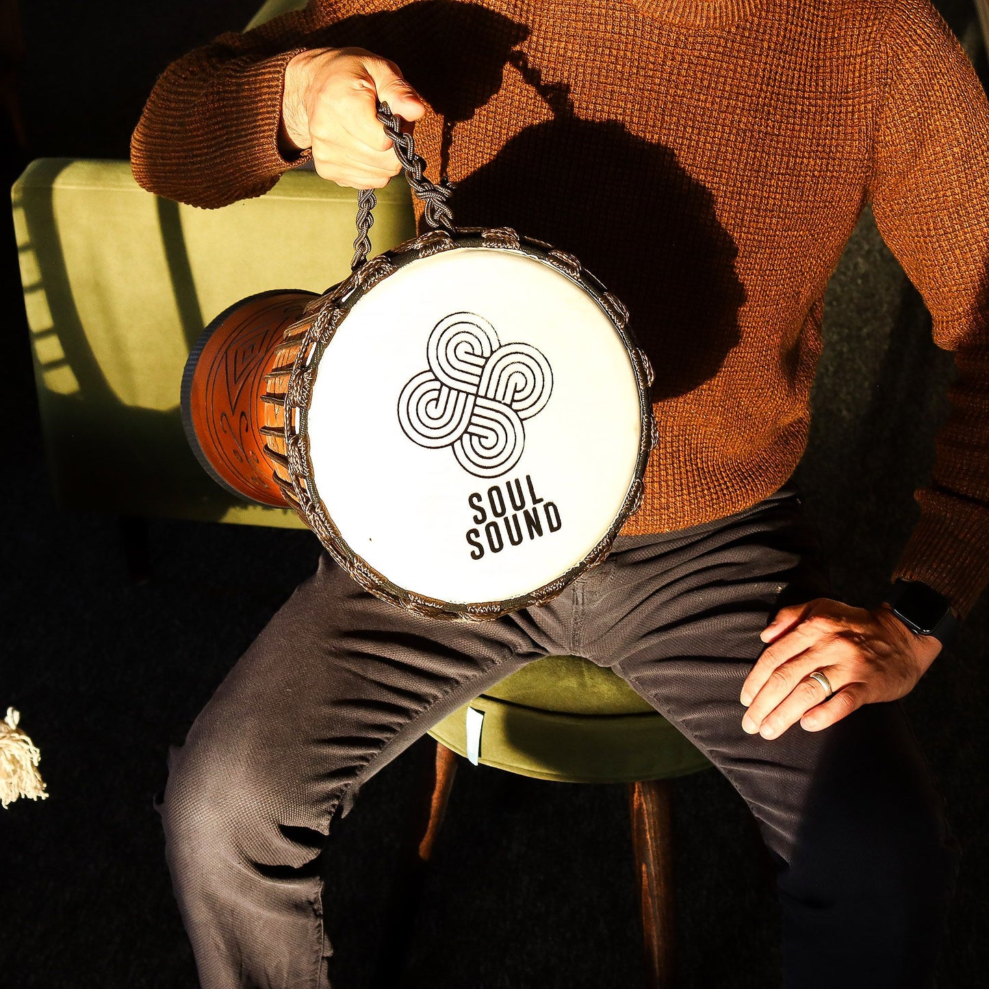 Pro Djembe Trommel Groß – Soul Sound (tief) 50cm / 22cm Ø
