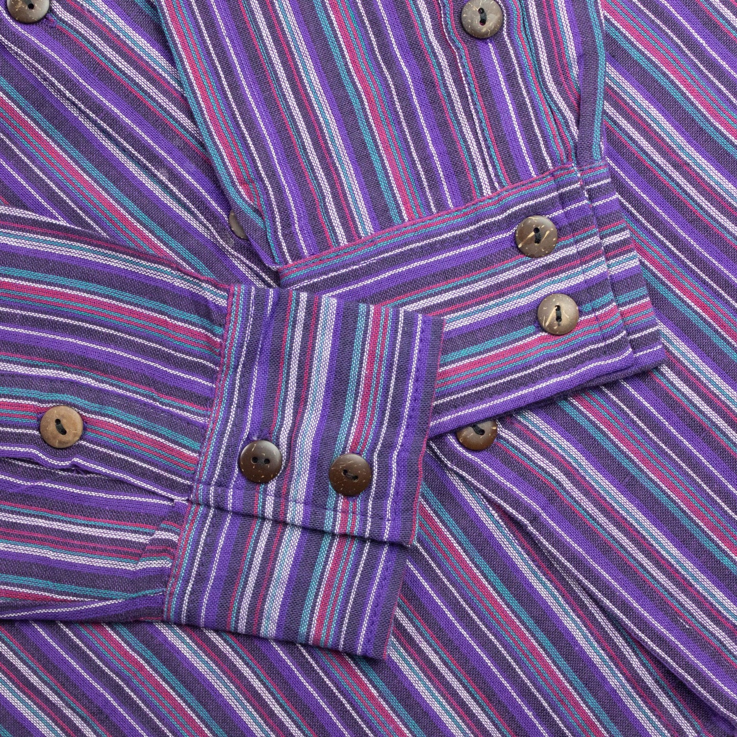 Nomad Sari Grandad Shirt – Black Purple – Größe XL