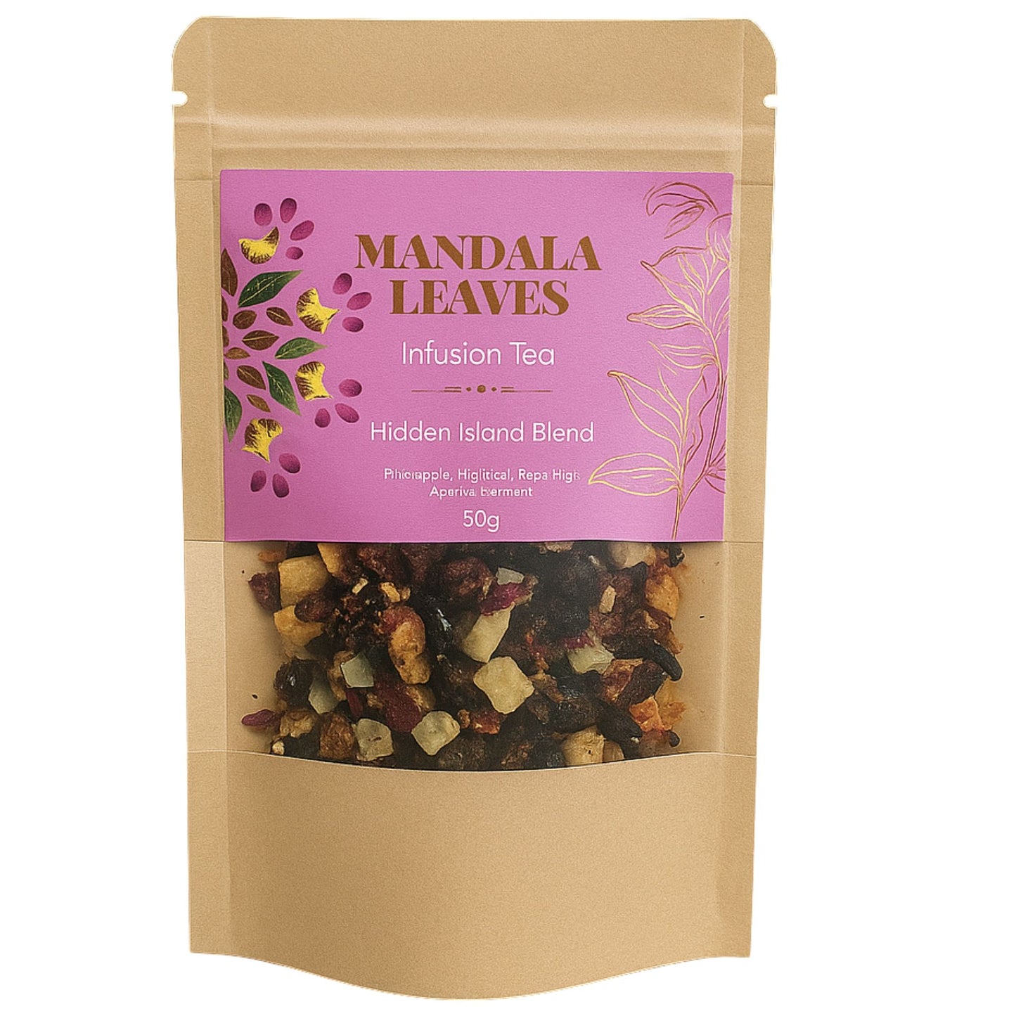 50g Früchtetee – Piña Colada & Tropische Früchte | Hidden Islands Blend