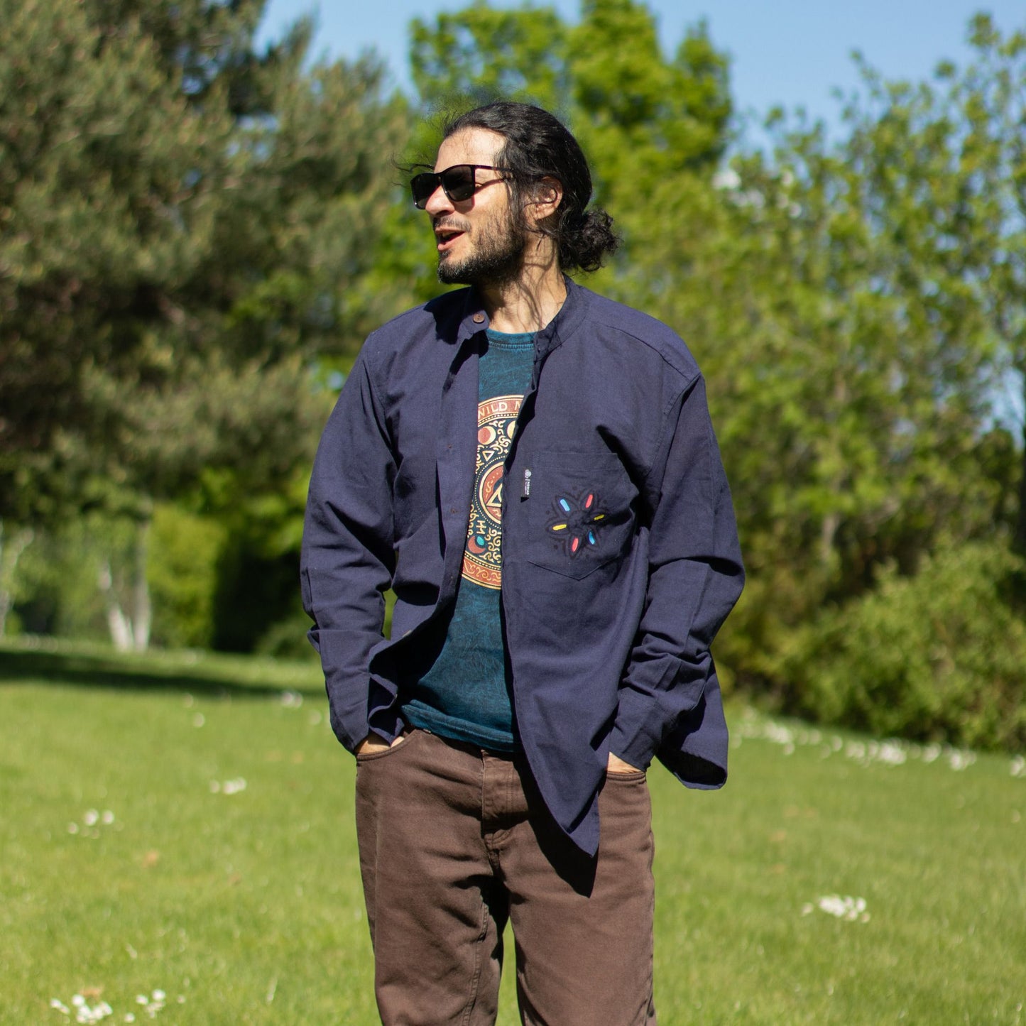 Nomad Sari Kathmandu Shirt – Indigo – Größe L