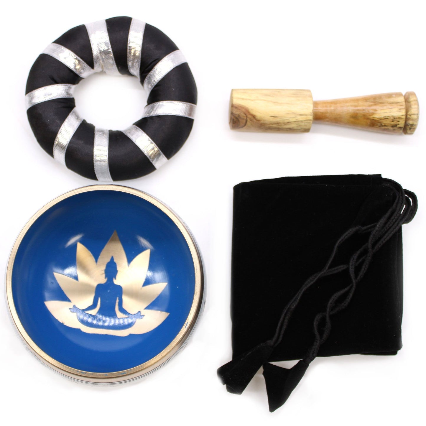 Tibetische Klangschalen-Set Yoga Moves – Weiß/Blau 10,7cm