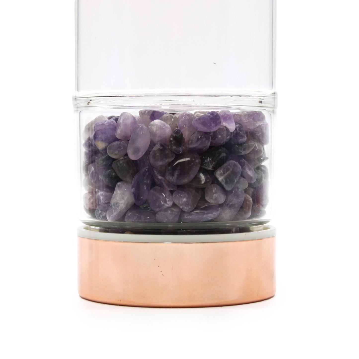 Kristallglas Tee-Infuser Flasche – Rosegold – Amethyst
