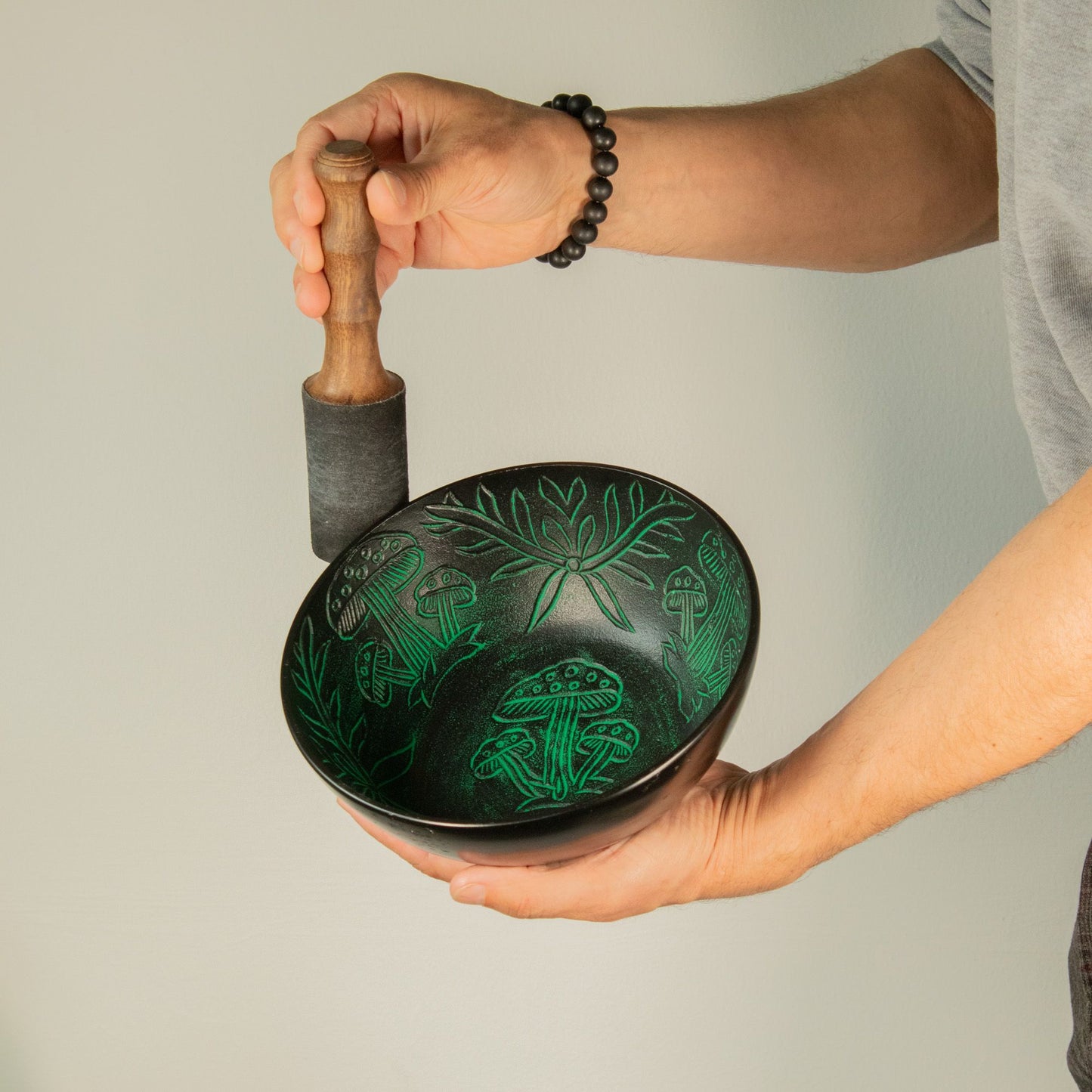 Aluminium Klangschale Magic Mushroom – Grün 20cm