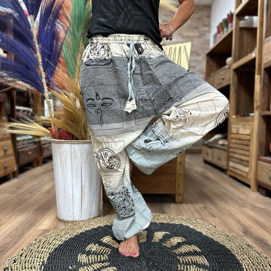 Yoga & Festival Hose – High Cross Himalayan Print – Grau