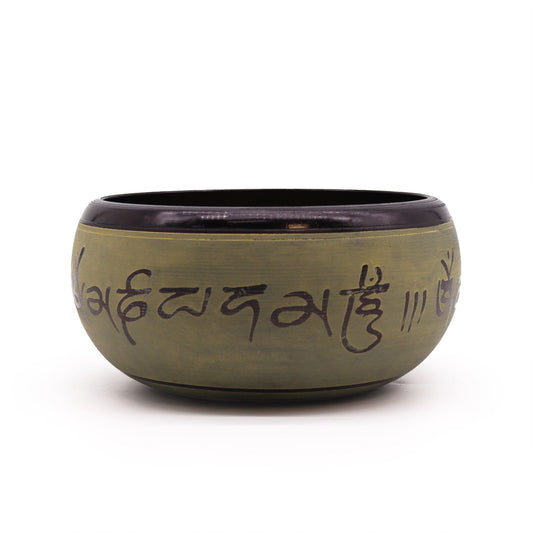 Earth Powder Klangschale – Mantra Fünf Buddhas 16cm