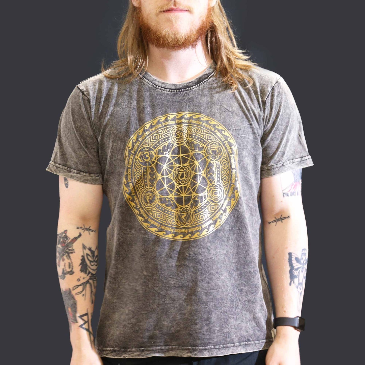 Nomad Sari Stonewashed T-Shirt – Chakra – Dunkelgrau – Größe L