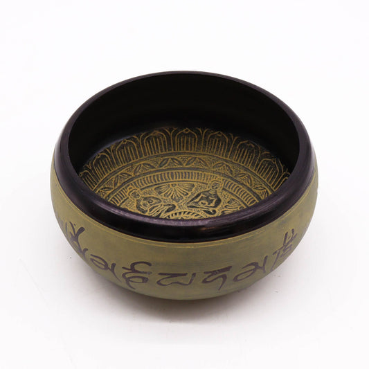 Earth Powder Klangschale – Mantra Fünf Buddhas 16cm