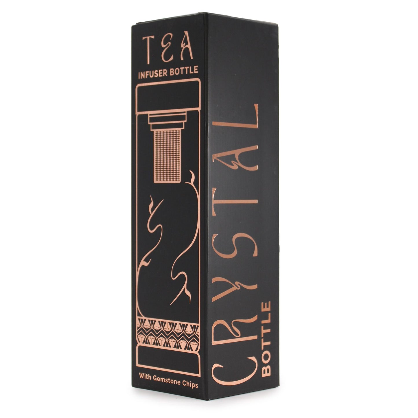 Kristallglas Tee-Infuser Flasche – Rosegold – Amethyst