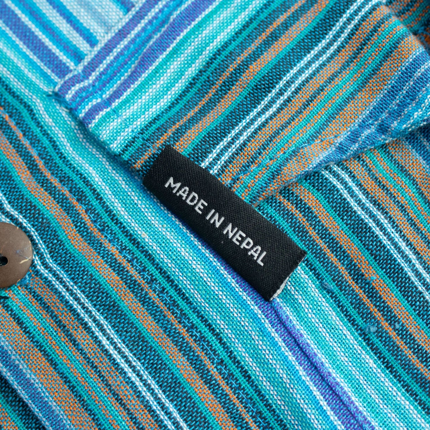 Nomad Sari Grandad Shirt – Türkis – Größe L