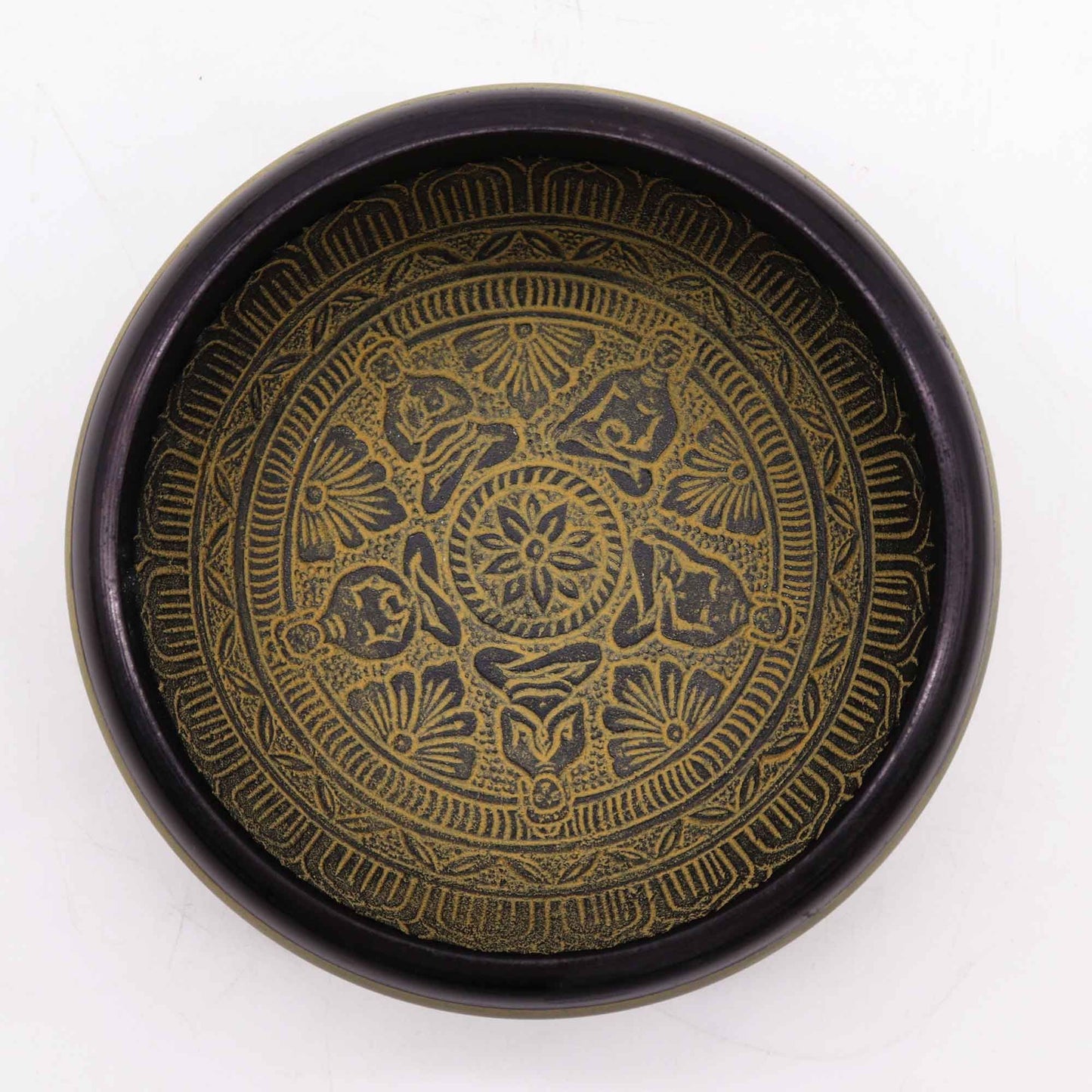 Earth Powder Klangschale – Mantra Fünf Buddhas 16cm
