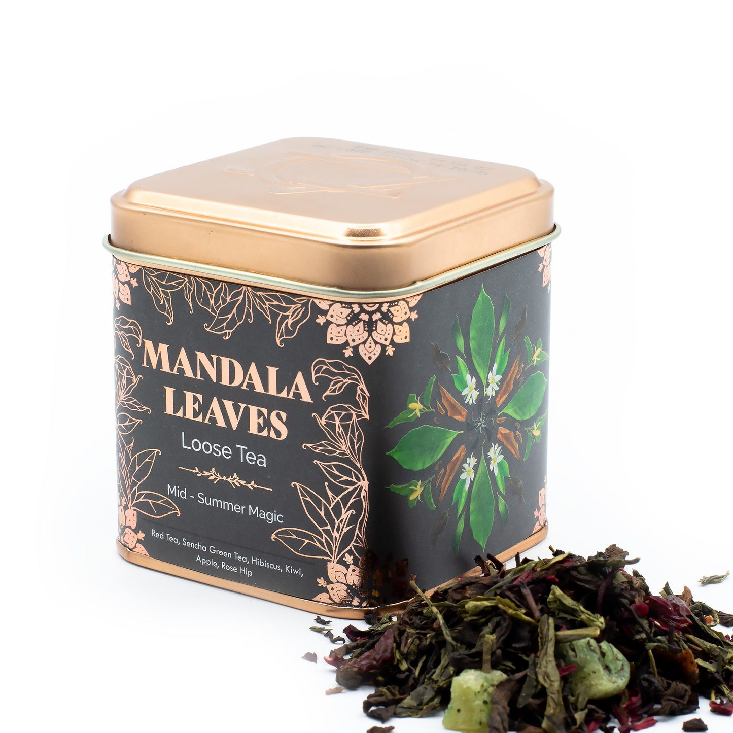 50g Pu-Erh & Grüntee – Hibiskus, Apfel & Erdbeere | Mid-summer Magic (Dose)