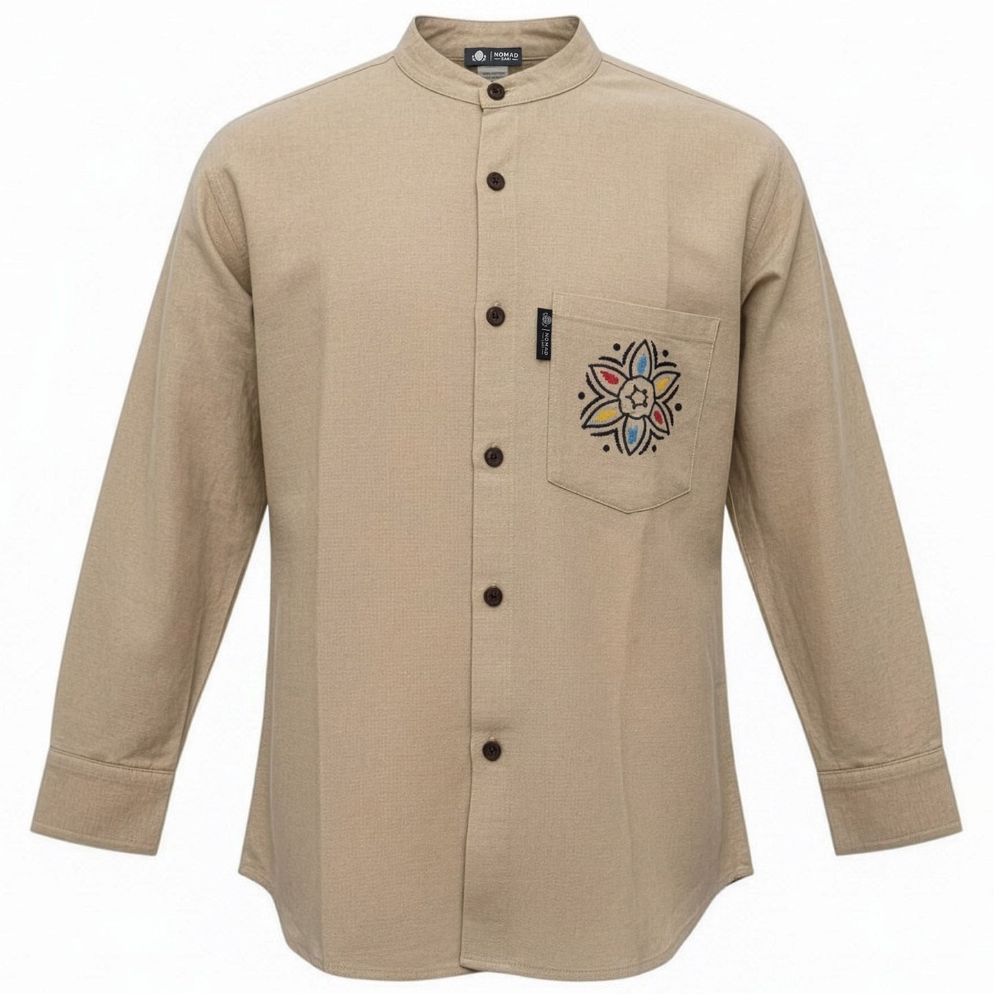 Nomad Sari Kathmandu Shirt – Stone – Größe XXL