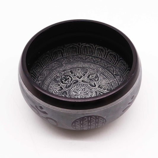Earth Powder Klangschale – Om Fünf Buddhas 16cm