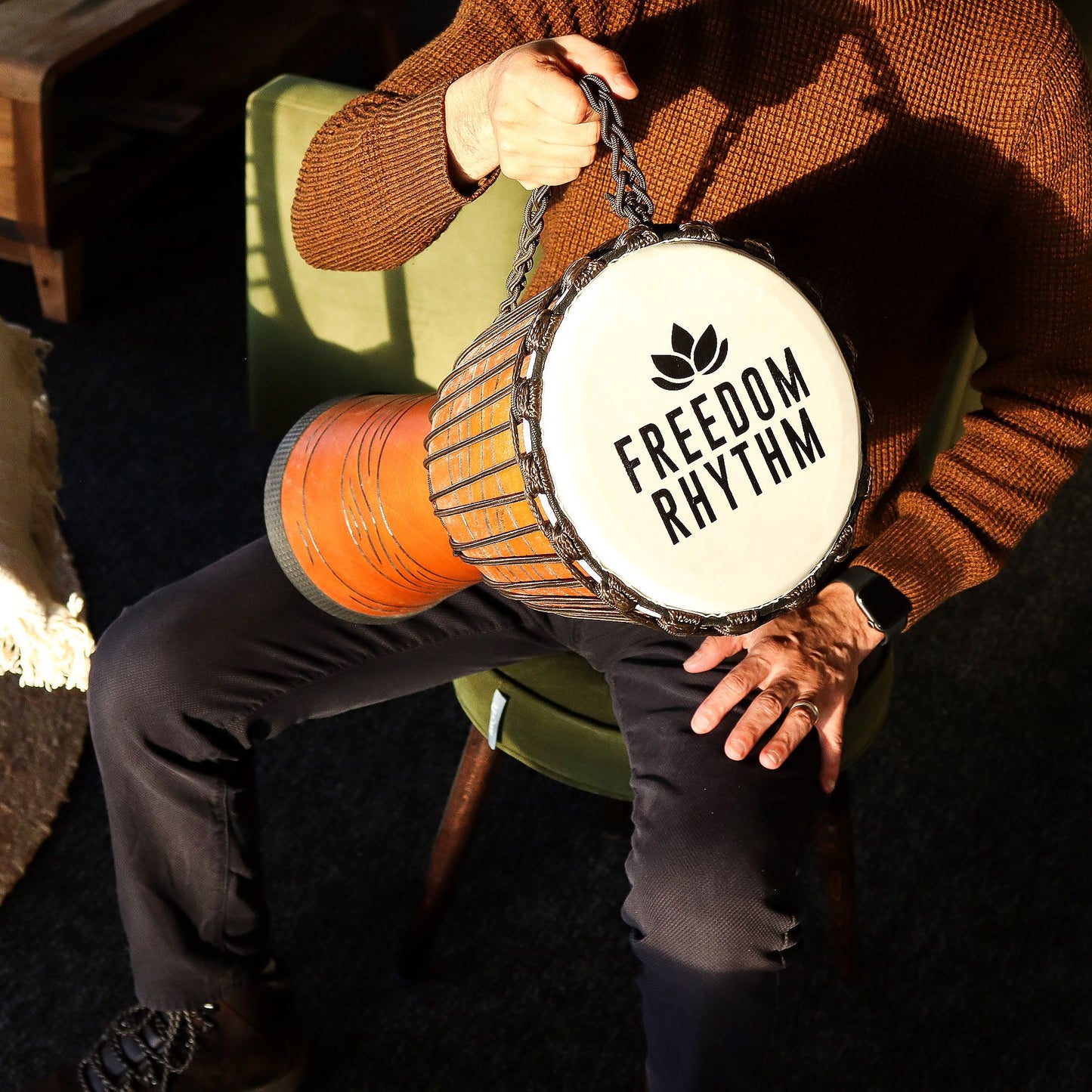 Pro Djembe Trommel Groß – Freedom Rhythm (hoch) 50cm / 22cm Ø