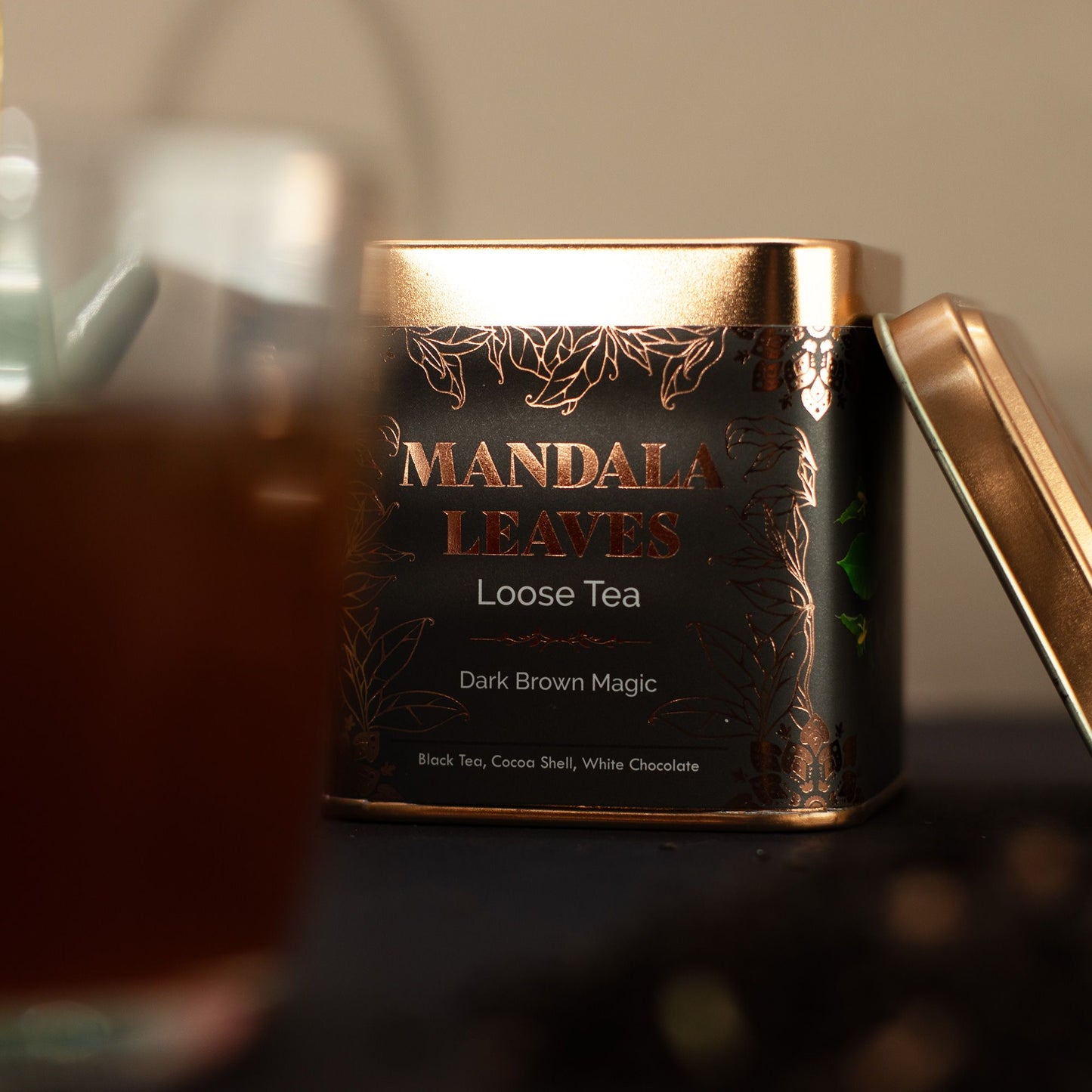 50g Schwarztee – Schokolade & Mandel | Dark Brown Magic (Dose)