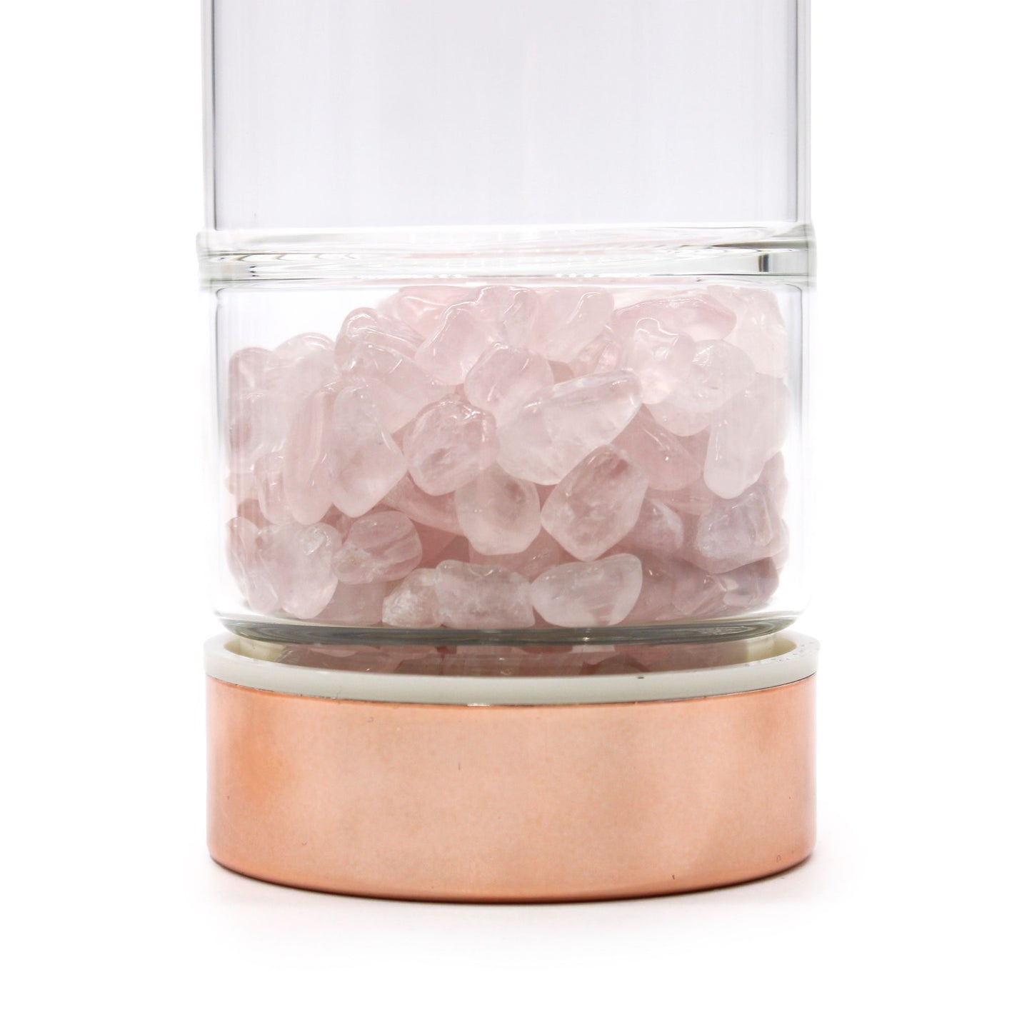 Kristallglas Tee-Infuser Flasche – Rosegold – Rosenquarz
