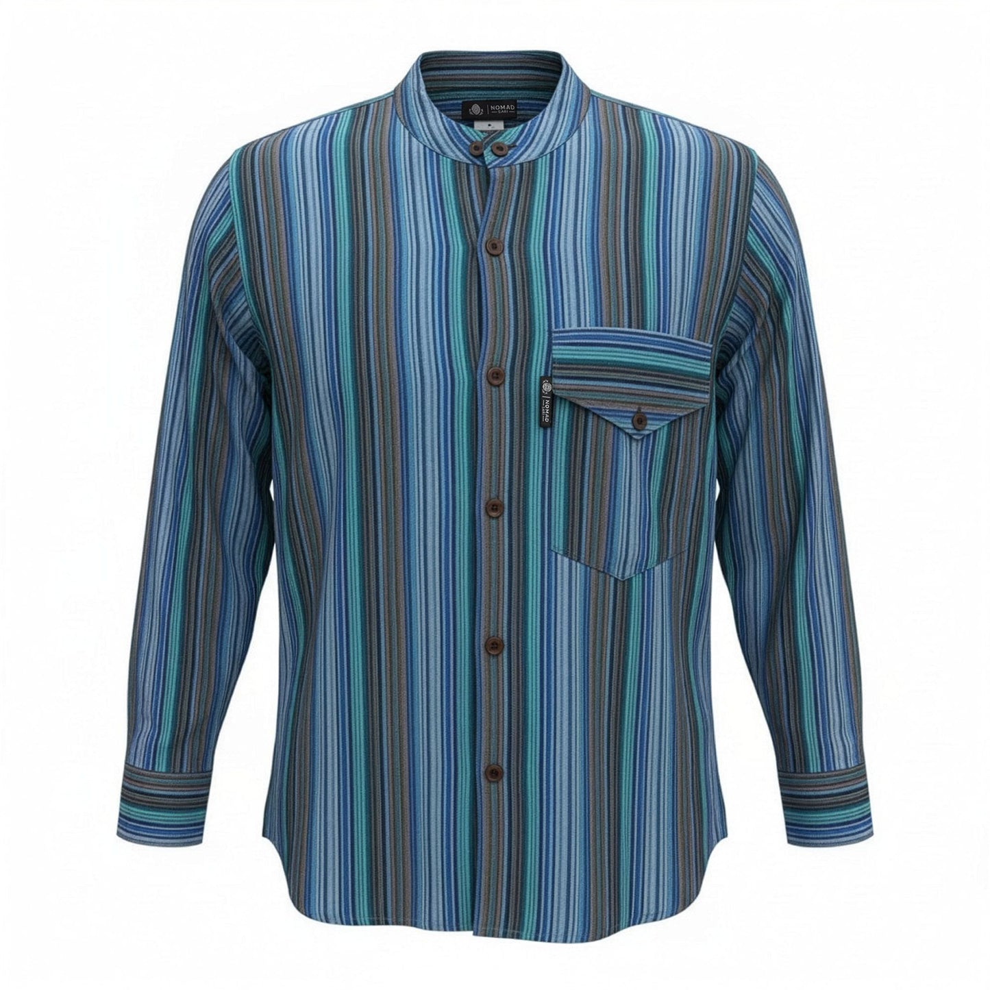 Nomad Sari Grandad Shirt – Türkis – Größe XL