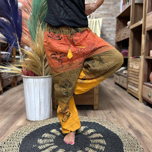 Yoga & Festival Hose – High Cross Himalayan Print – Orange